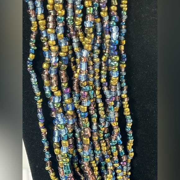 Multicolored Seed Bead Womens Artisan Made Drape Necklace Bohemian Bollywood - Picture 2 of 8